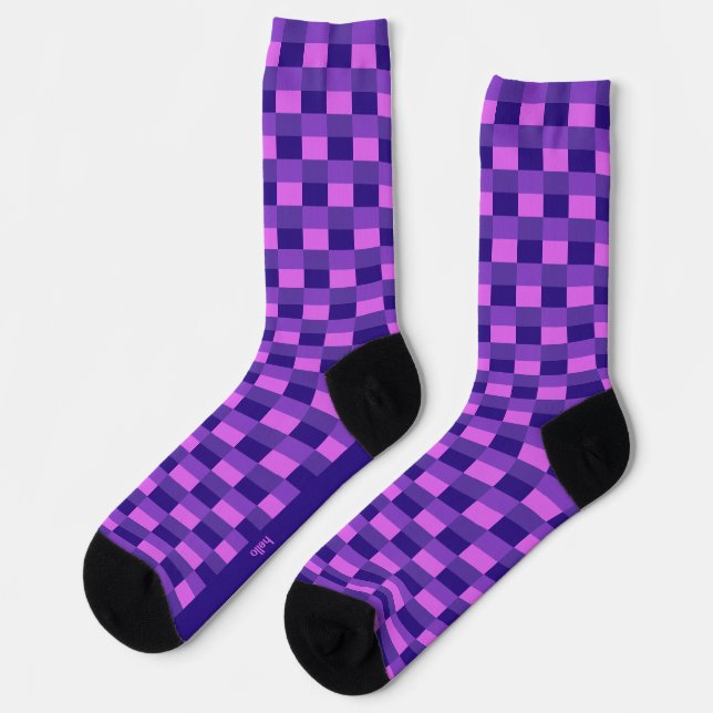 Rosa und violette Farbkombination Socken (Linkes Detail)