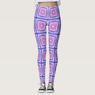 Rosa und violette geometrische Square-Leggings Leggings