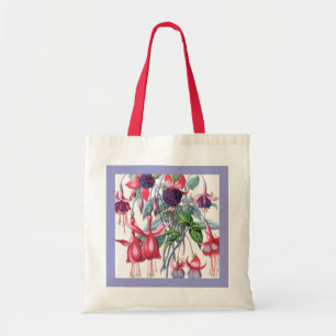 Rosa und violette hängende Fuchsienblumen Tragetasche