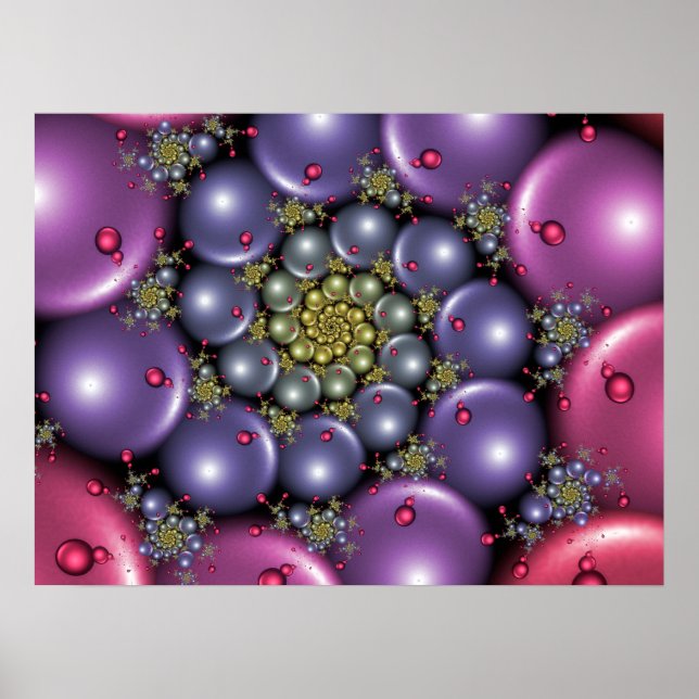 Rosa und violette Perlen Poster (Vorne)
