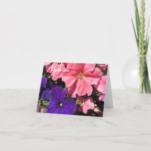 Rosa und violette Petunien Dankeskarte