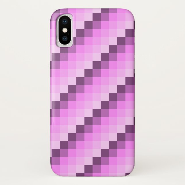 Rosa und violette Quadrate Case-Mate iPhone Hülle (Rückseite)