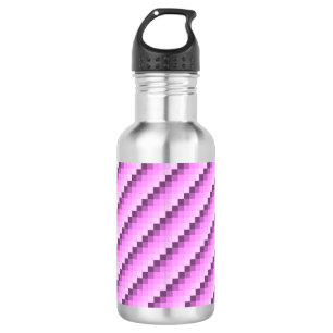 Rosa und violette Quadrate Edelstahlflasche