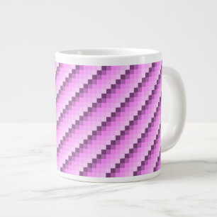 Rosa und violette Quadrate Jumbo-Tasse