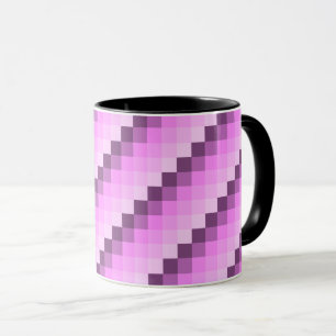 Rosa und violette Quadrate Tasse