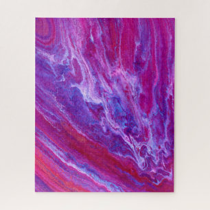 Rosa und violette schmelzende Marmor-Acryl-Guss Puzzle