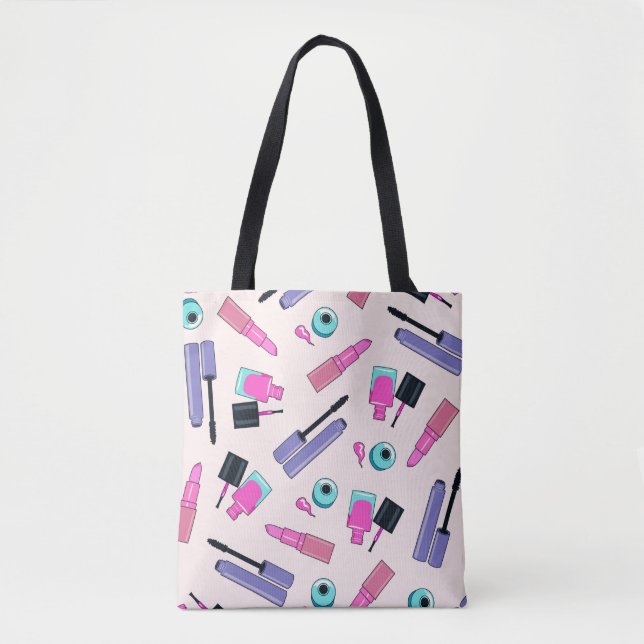 Rosa und violette Schminkkosmetik-Muster (Vorderseite)