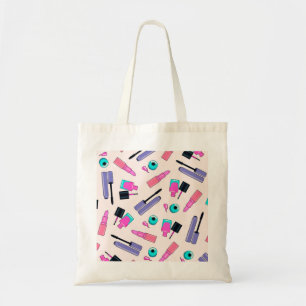 Rosa und violette Schminkkosmetik Muster Tragetasche