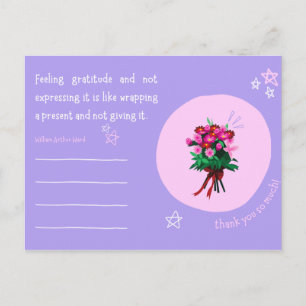 Rosa und violette Sterne Handgemachte süße persönl Postkarte