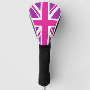Rosa und violette Union Jack/Flagge Golf Headcover