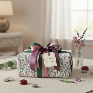 Rosa und violette Wasserfarben-Blumenmuster Geschenkpapier