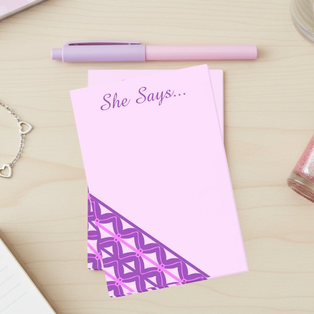 Rosa und violette Wellen Post-it Klebezettel (Cute fun stationery for girls to jot down those notes. Makes a perfect gift for that girl you love)