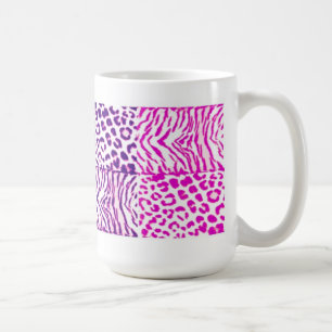 Rosa und violette wilde Tiermuster Kaffeetasse