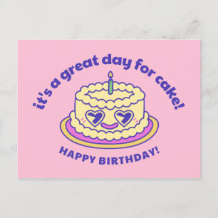 Rosa und violetter Kuchen Elegant & Verfeinert Geb Postkarte