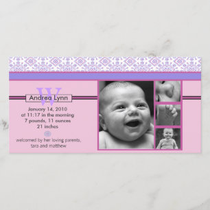 rosa und violettes Bandana-Muster-Baby-Ankündigung Ankündigung