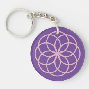 Rosa und violettes Blumendesign, doppelseitiges Ac Schlüsselanhänger