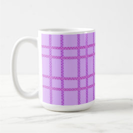 Rosa und violettes Blumenkaromuster Kaffeetasse