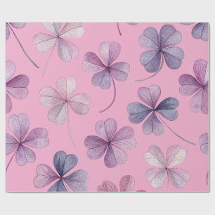 „Rosa und violettes Kleeblatt-Geschenkpapier (76x1 Geschenkpapier
