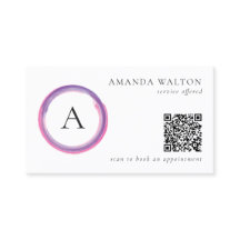 Rosa und violettes modernes Monogramm-QR-Code