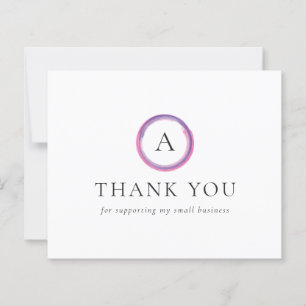 Rosa und violettes Monogramm Budget Geschäft Danke
