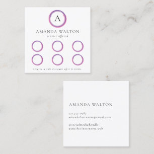 Rosa und violettes Monogramm Modern Treuekarte