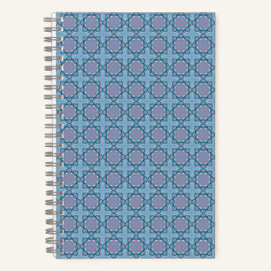 Rosa und violettes Quadratmuster Notizbuch