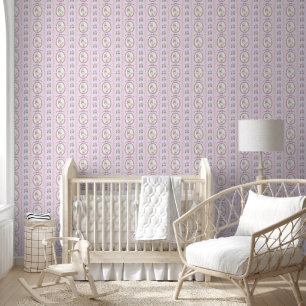 Rosa und violettes süßes Entenmuster für das Kinde Tapete