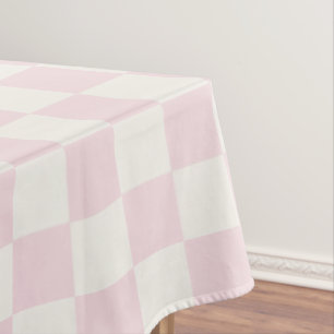 Rosa und warmweiß kariert modern tischdecke