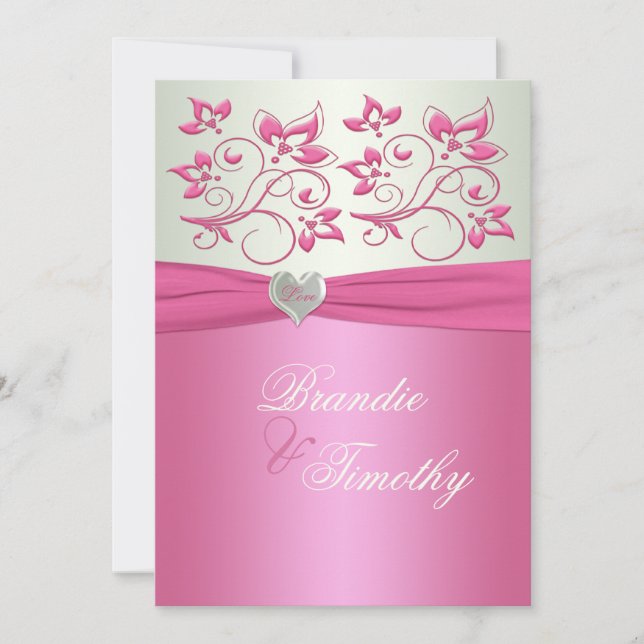 Rosa und Wedding Einladung blasses es-grün (Vorderseite)