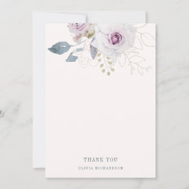 Rosa und weiche Violette Dankeskarte