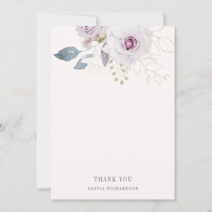 Rosa und weiche Violette Dankeskarte