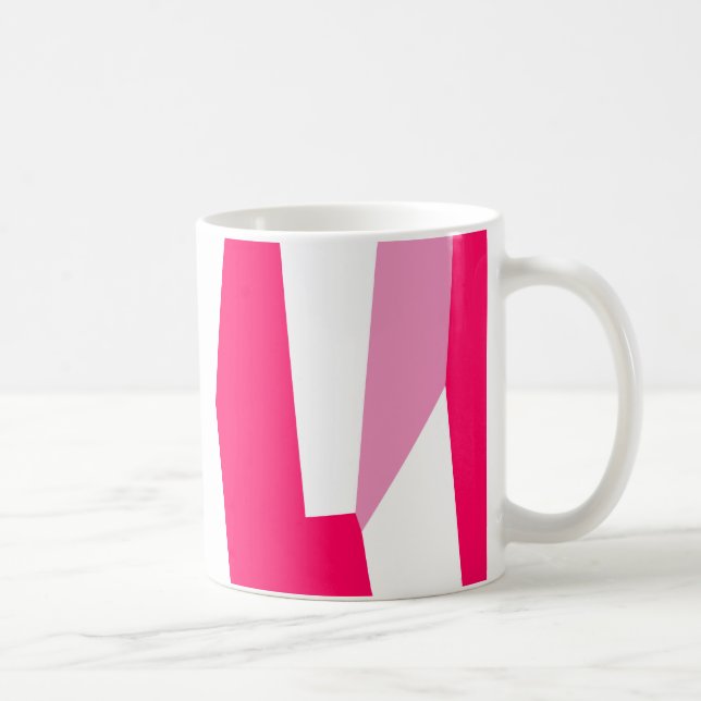 rosa und weiß abstrakt kaffeetasse (Rechts)