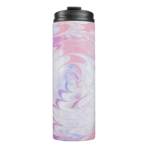 ROSA UND WEIß ABSTRAKTE MALEREI THERMOSBECHER