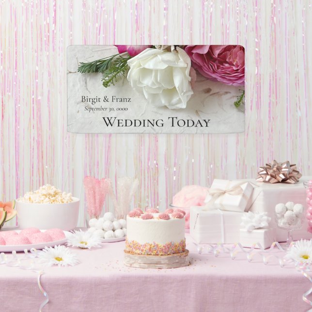 Rosa und Weiß Banner (Party)