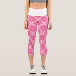 Rosa und Weiß Capri Leggings
