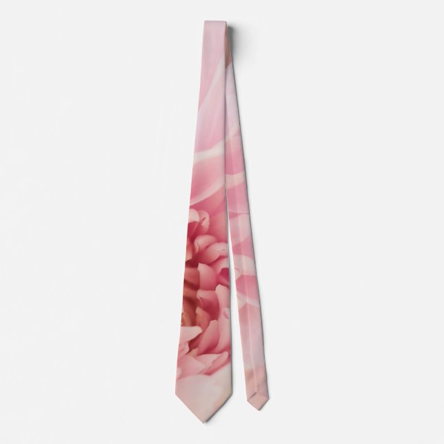 Rosa und Weiß Dahlia Neck Tie Krawatte (Vorderseite)