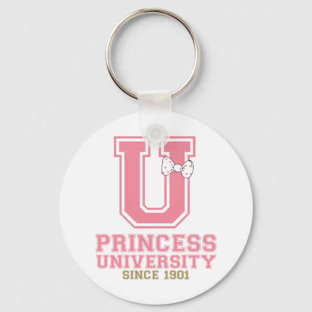 Rosa und Weiß Die Princess University Girly Academ Schlüsselanhänger (Vorderseite)