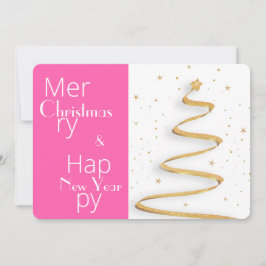 Rosa und weiß fröhliche Weihnachtskarte für das ne Feiertagskarte