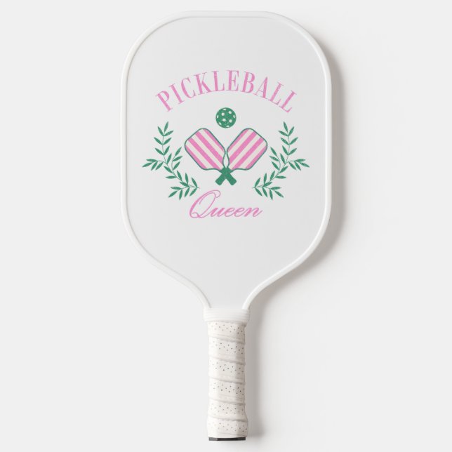 Rosa und weiß gestrichen | Pickleball Queen Schläger (Vorderseite)