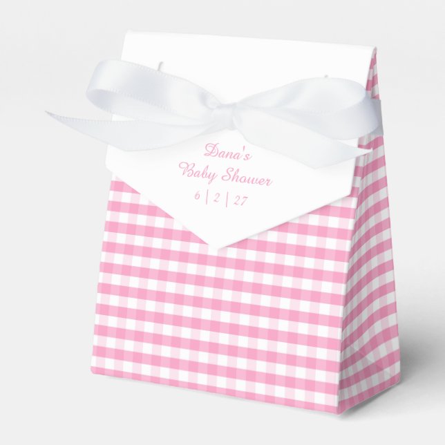 Rosa und Weiß Gingham Geschenkschachtel (Vorderseite)