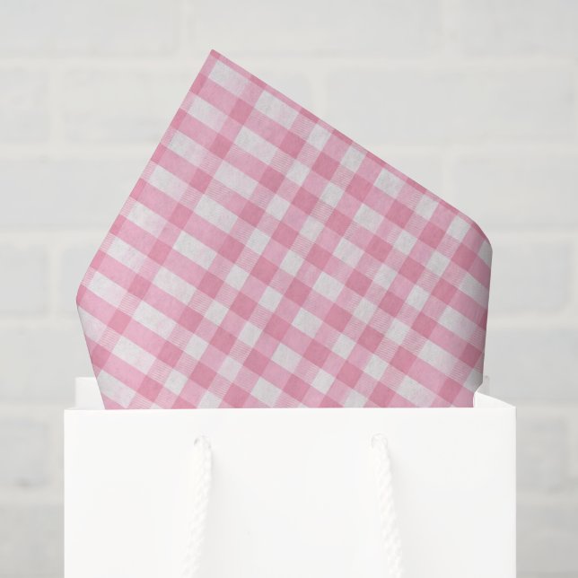 Rosa und Weiß Gingham Seidenpapier (Geschenktüte)