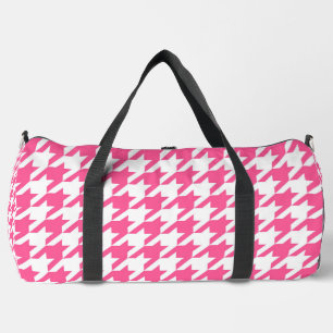 Rosa und Weiß Houndstooth Karo Duffle Bag