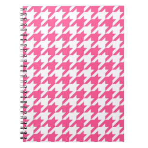 Rosa und Weiß Houndstooth Karo Notizblock
