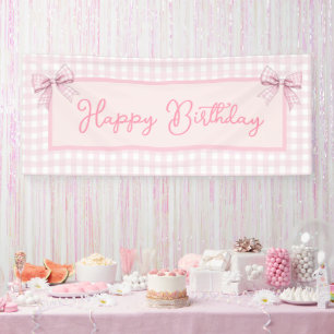 Rosa und Weiß kariert Alles Gute zum Geburtstag Banner