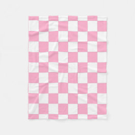 rosa und weiß kariert fleecedecke