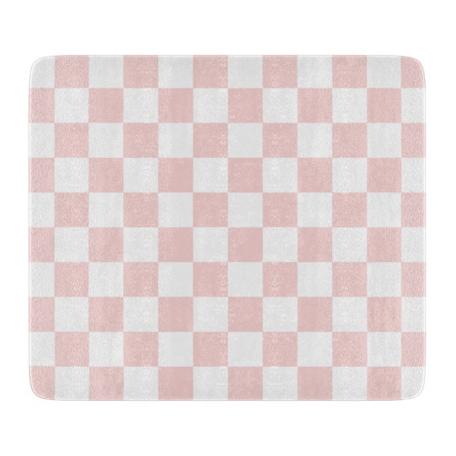 Rosa und Weiß kariert Schneidebrett (Vorderseite)