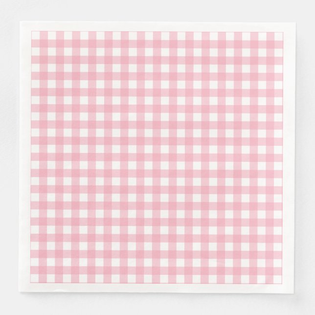 Rosa und weiß Karton Papier Abendessen Napkins Serviette (Vorderseite)