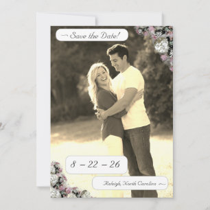 Rosa und Weiß Katholische Blüten Save the Date