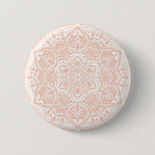 Rosa und Weiß Mandala - Loergano im Apricot Button