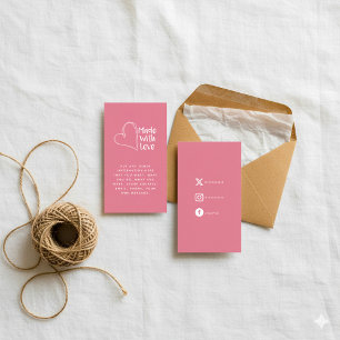 Rosa und weiß, mit Liebe, soziale Verbindungen Begleitkarte